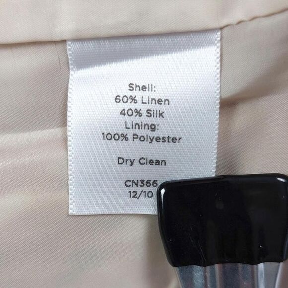 Talbots Dress Womens 20 Brown Beige Floral V Neck Sleeveless Linen Silk Pockets - Picture 10 of 13